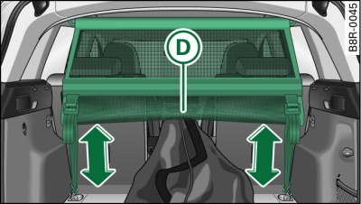 Behind the backrest: Changing position of load guard